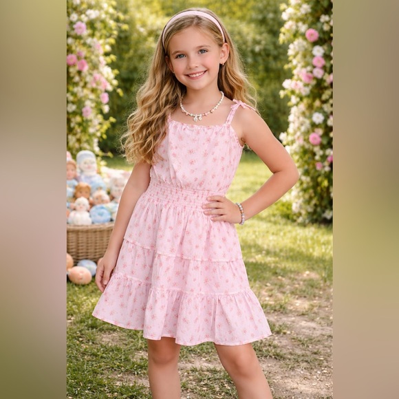 The Children's Place Other - The Children's Place Pink Floral Tiered Dress